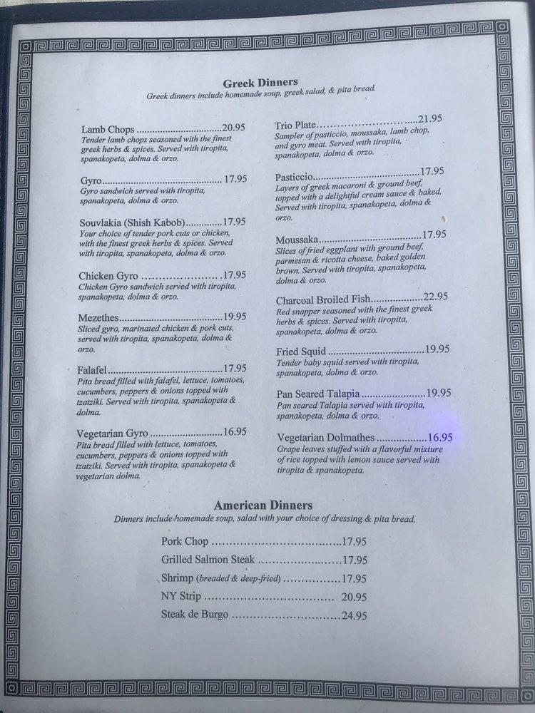 Menu at Olympic Flame Restaurant, Des Moines