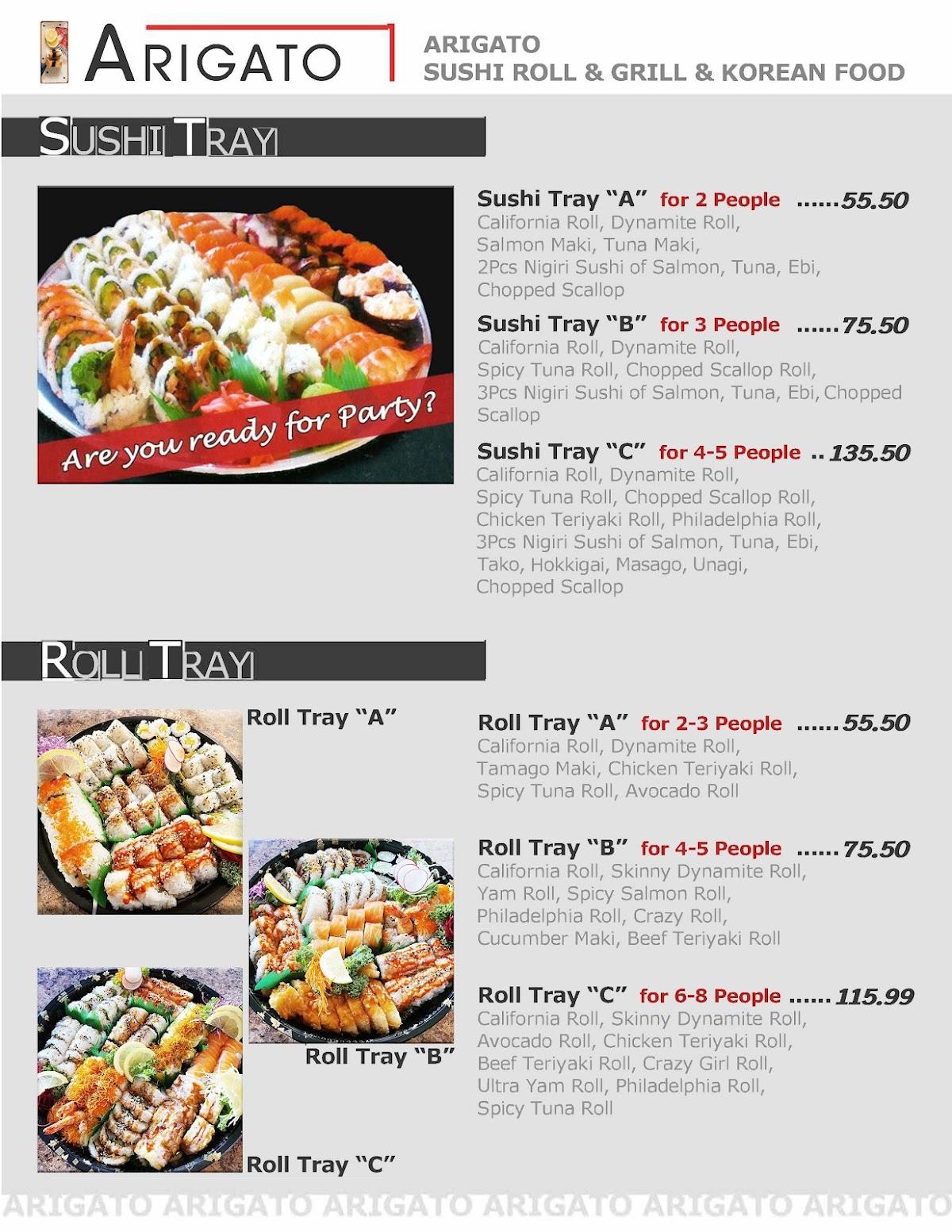 Menu at Yorkton Arigato Restaurant, Yorkton