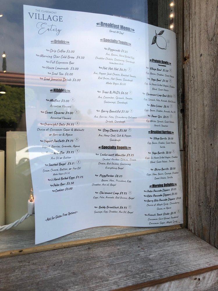 Carta del restaurante Claremont Village Eatery, Claremont