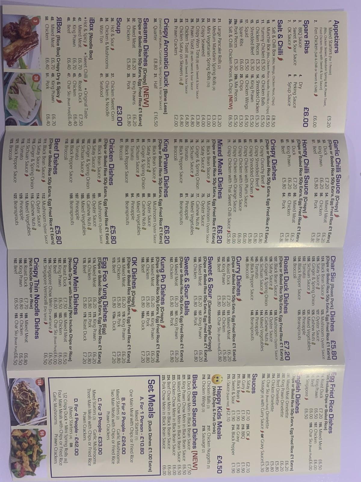 Menu at Ikitchen Chinese restaurant, Scarborough