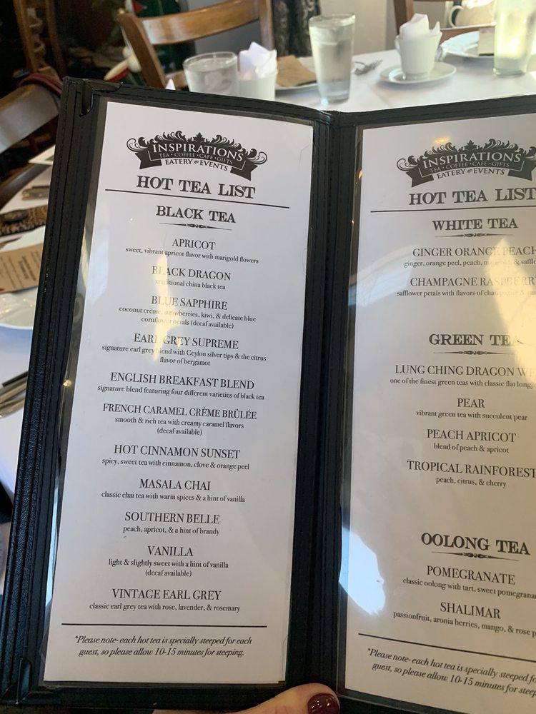 Menu at Inspirations Tea Room, Eatery, & Events restaurant, Edmond