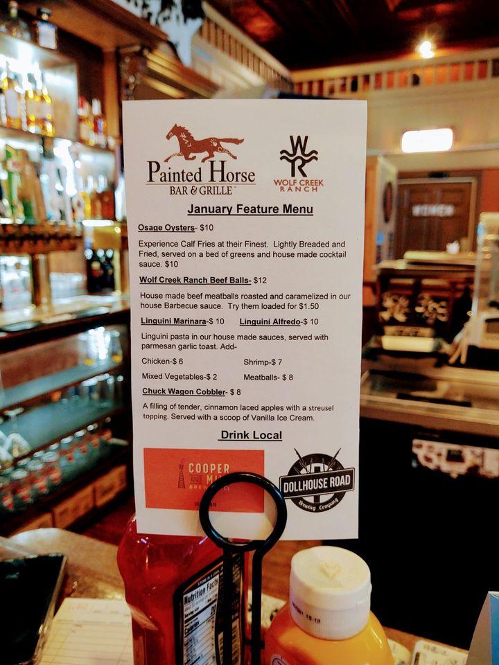 Menu at Painted Horse Bar & Grille, Bartlesville