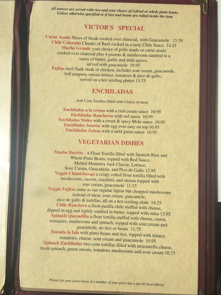 Menu at La Isla Mexican Restaurant, Port Townsend