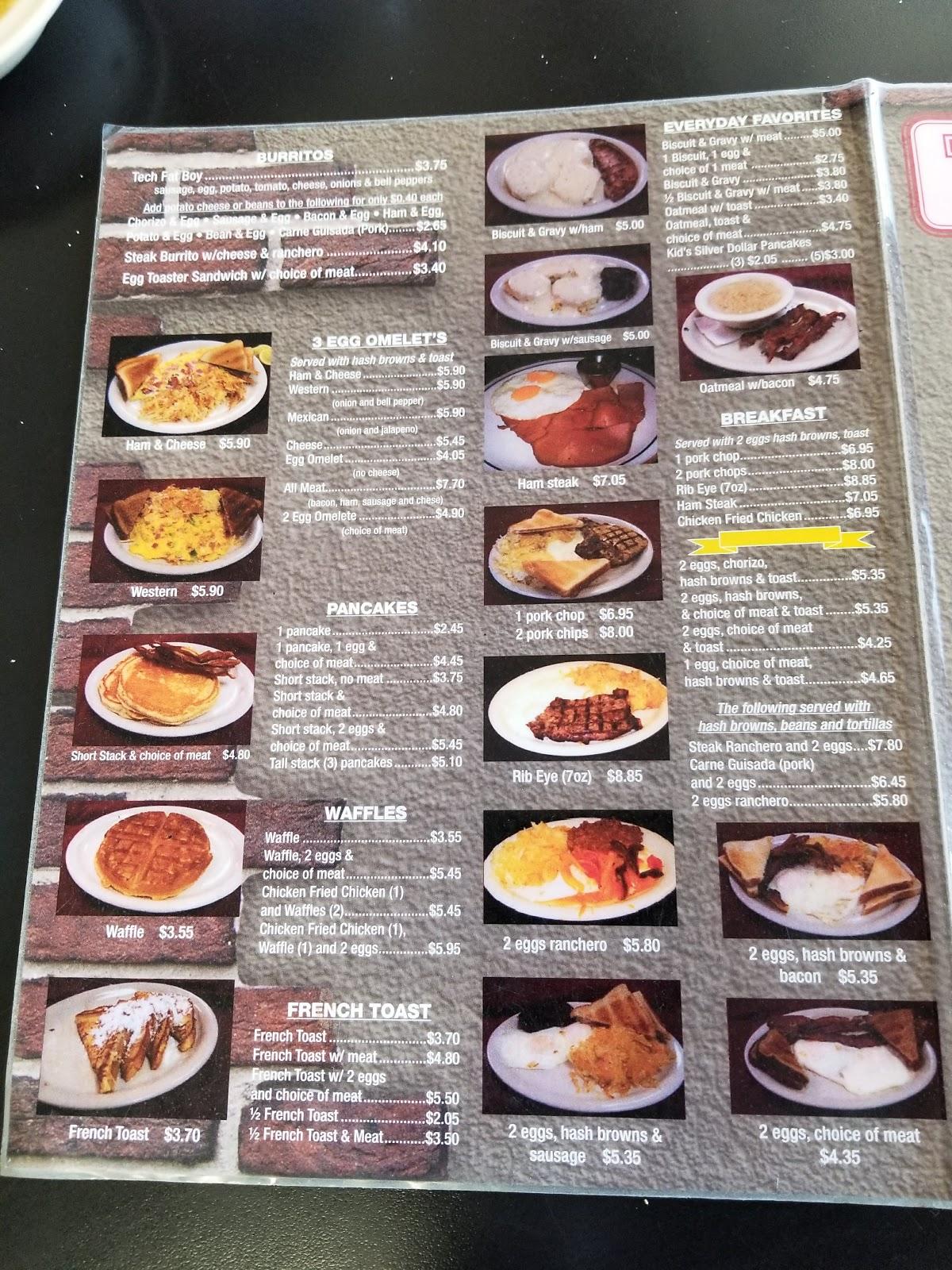Menu at Tech Cafe, Lubbock, 1524 50th St