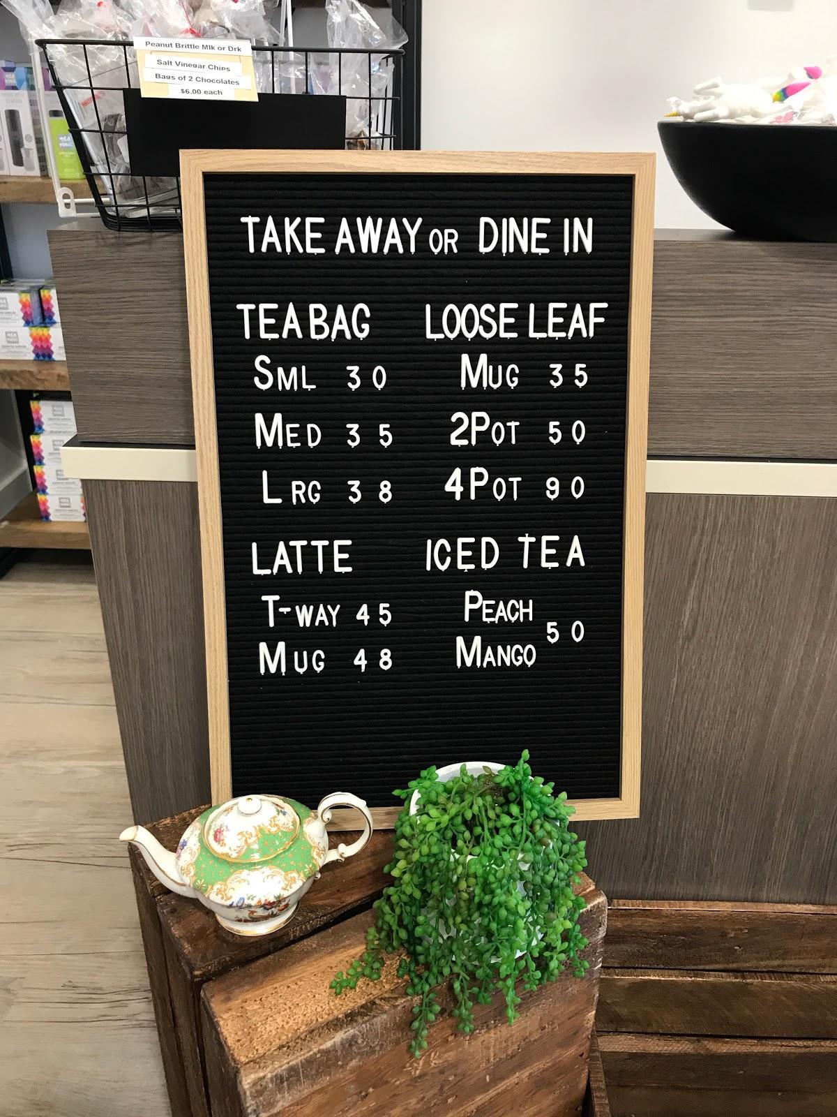 Menu at The Wandering Teapot Cafe, Pialba
