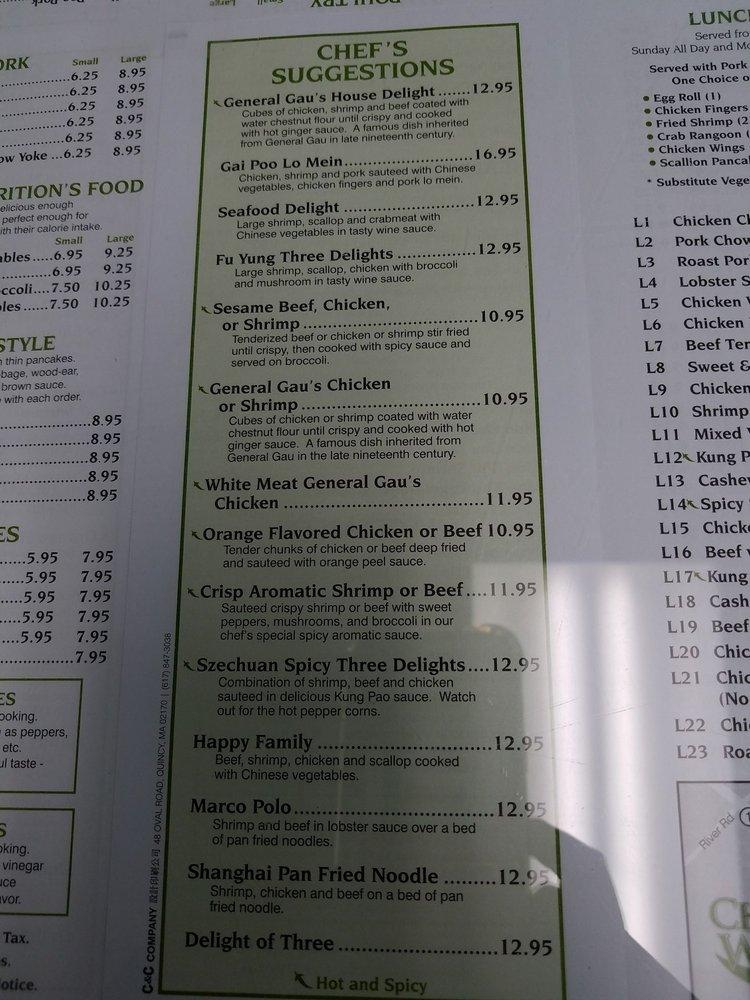 Menu at China Wok Chinese Restaurant, Pembroke