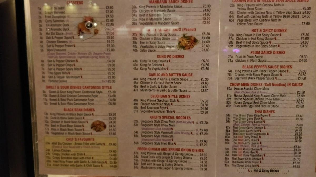 Menu at Happy Chef fast food, Sittingbourne