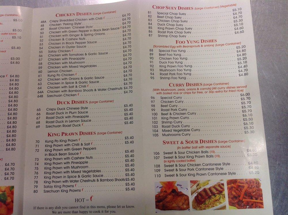 Menu At Champagne Chinese Takeaway Fast Food, Barry