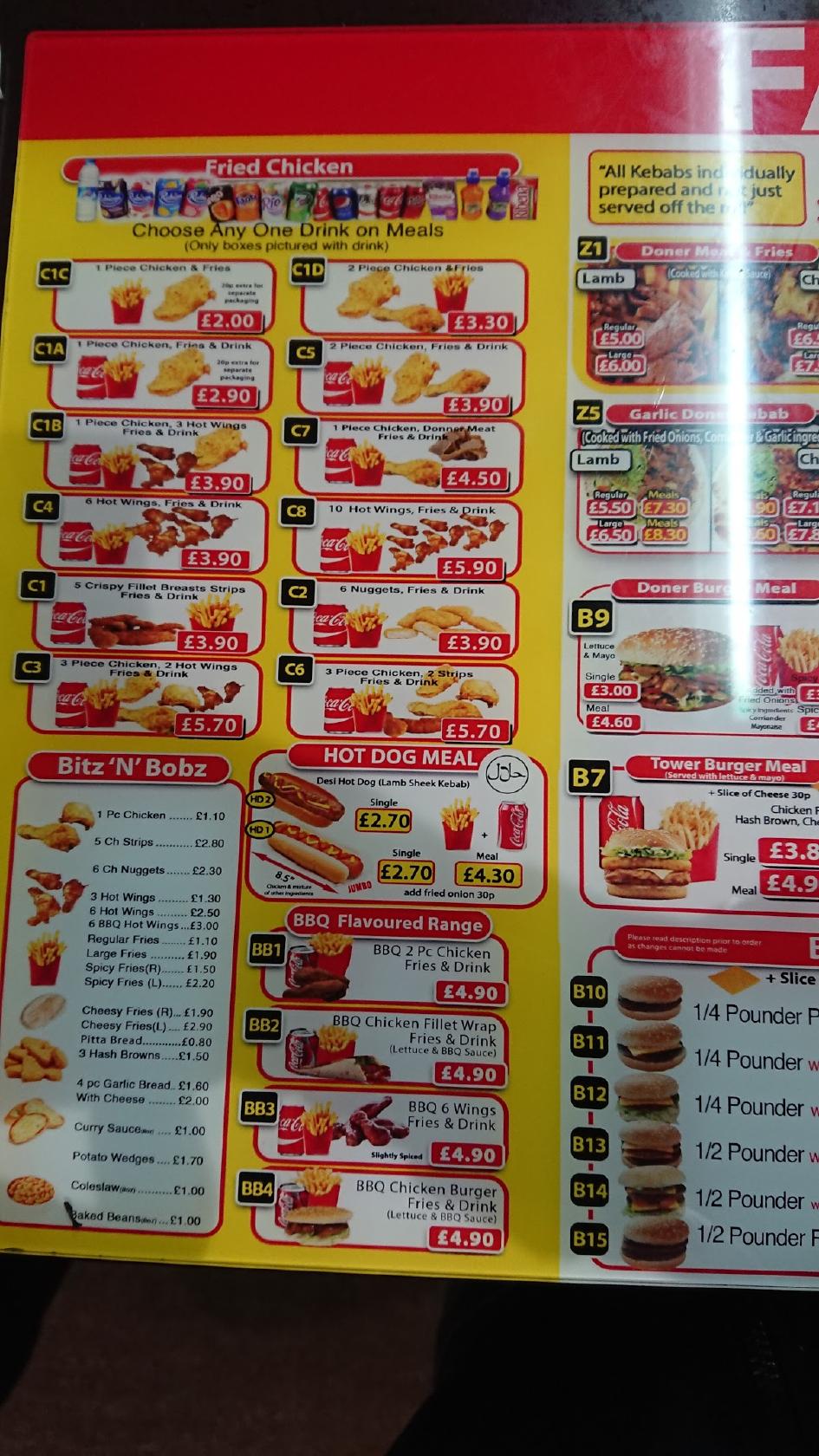 Menu at Chicken Village fast food, Milton Keynes, 2 A Albert St