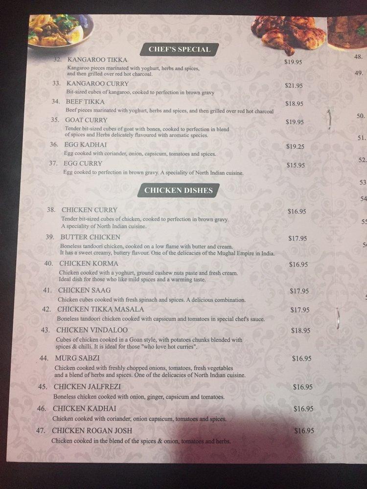 Menu at Bombay Kitchen Cairns city restaurant, Cairns North