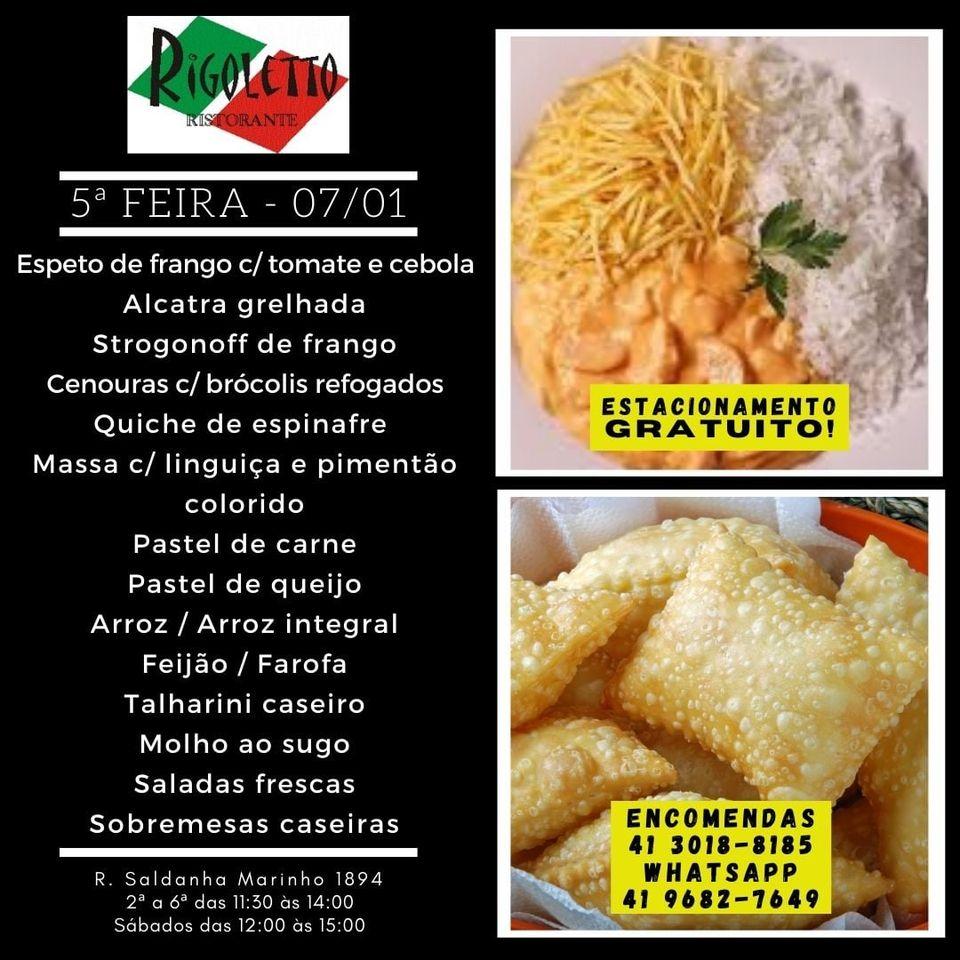 Rigoletto Buffet por quilo cardápio