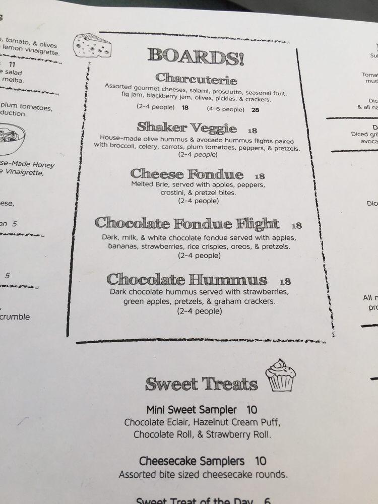 Menu at The Shaker & Vine pub & bar, Schenectady