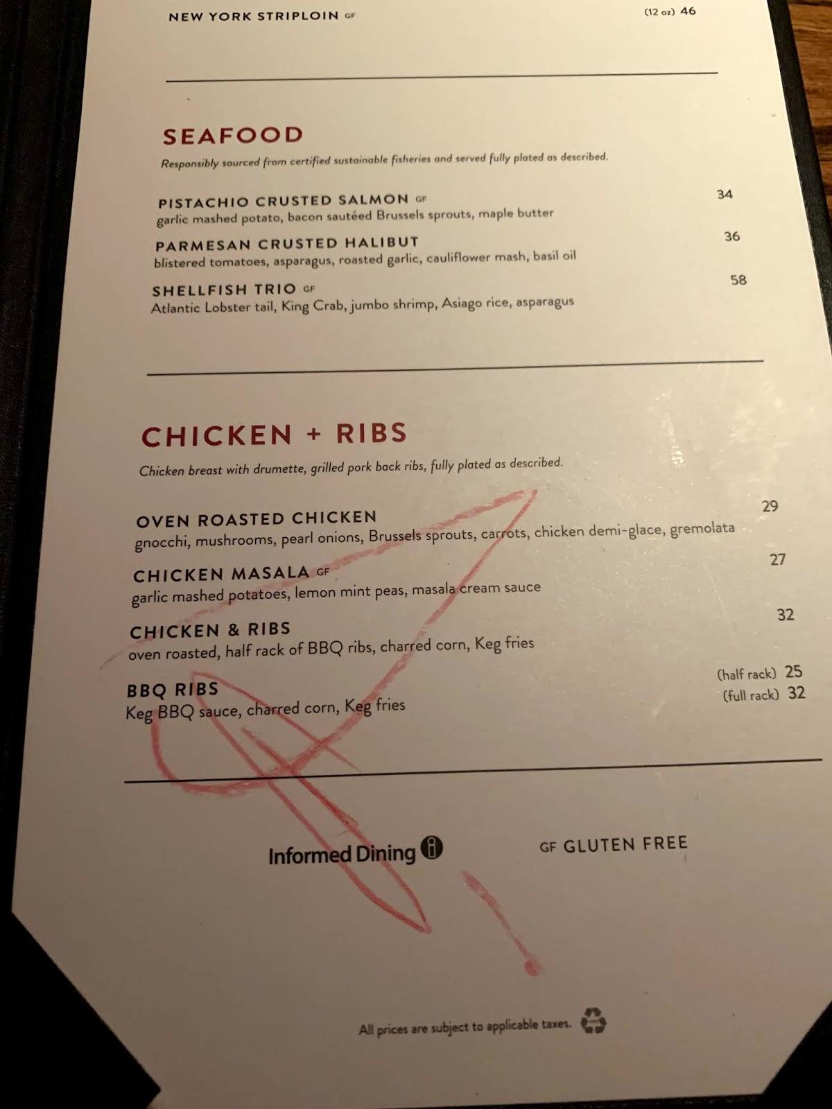 keg valentines day menu calgary