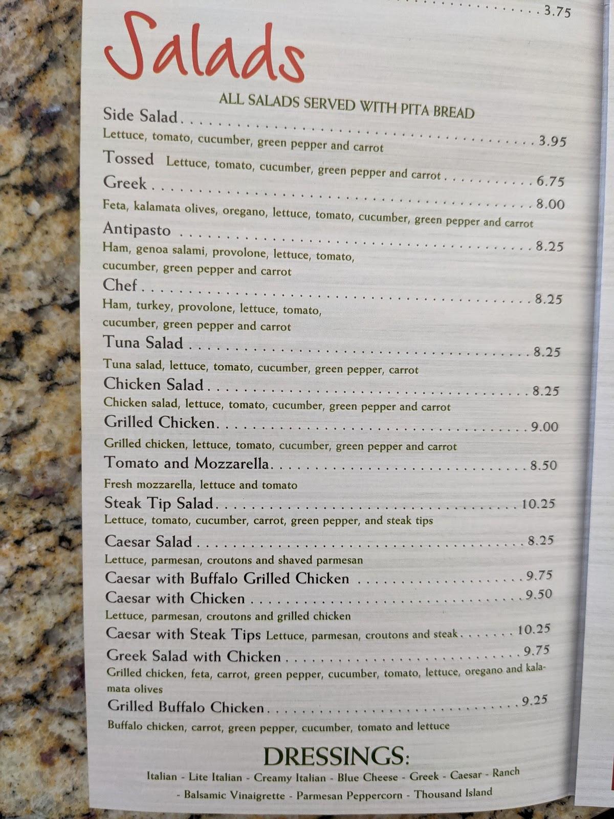 Menu at Mama Lena's Pizzeria, Stratham