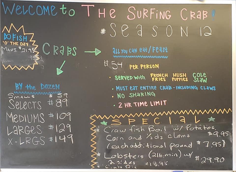 R178 Menu The Surfing Crab Restaurant And Bar 