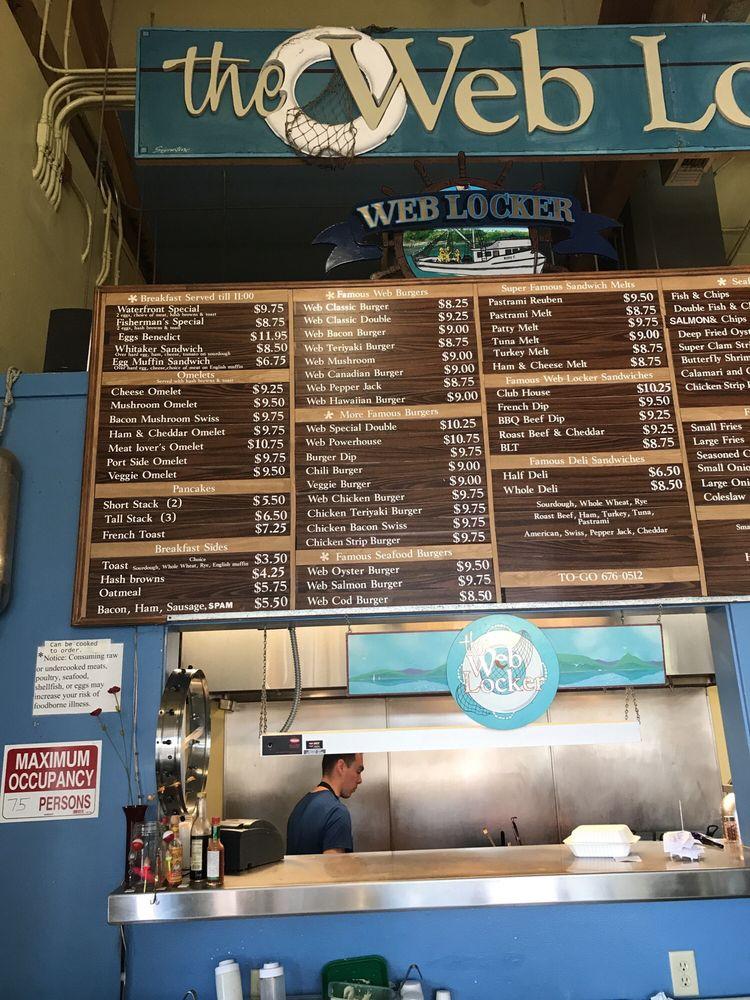 Menu at Web Locker Restaurant, Bellingham