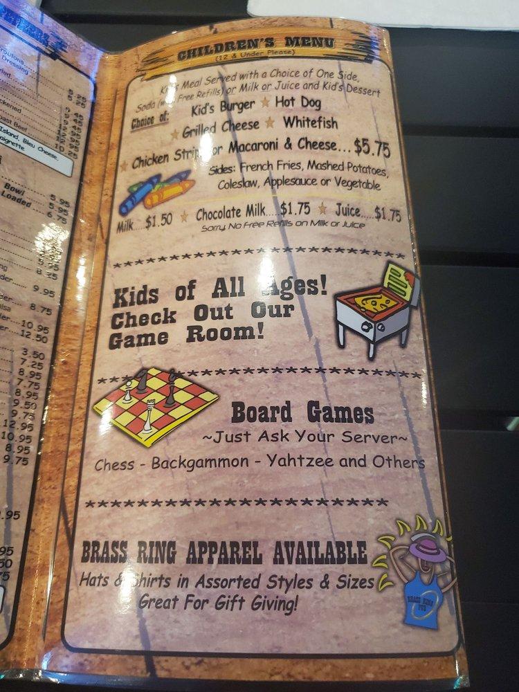 Menu at Brass Ring Pub, Jupiter