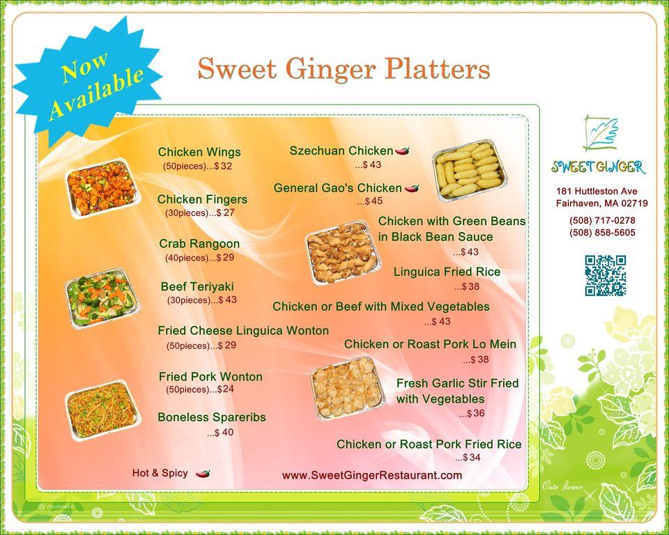 R179 Sweet Ginger Asian Cuisine And Lounge Menu 