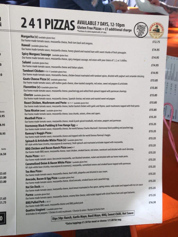 Menu at Bier Halle pub & bar, Glasgow, 9 Gordon St