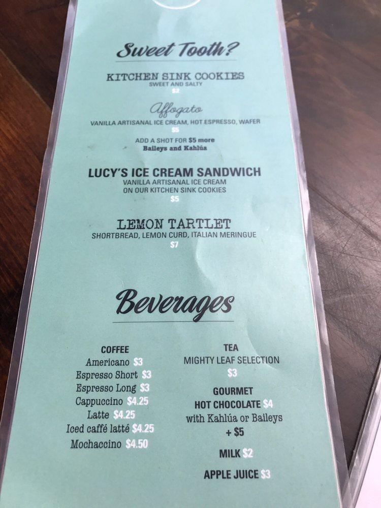 Carta del restaurante Le Chic Shack, Quebec