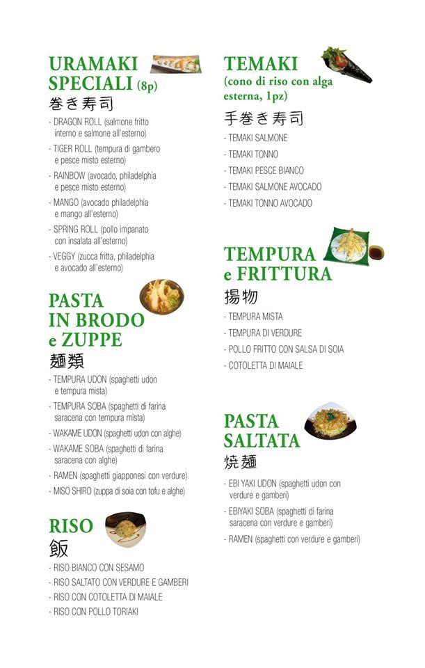 Menu di SushiAurora Treviso 