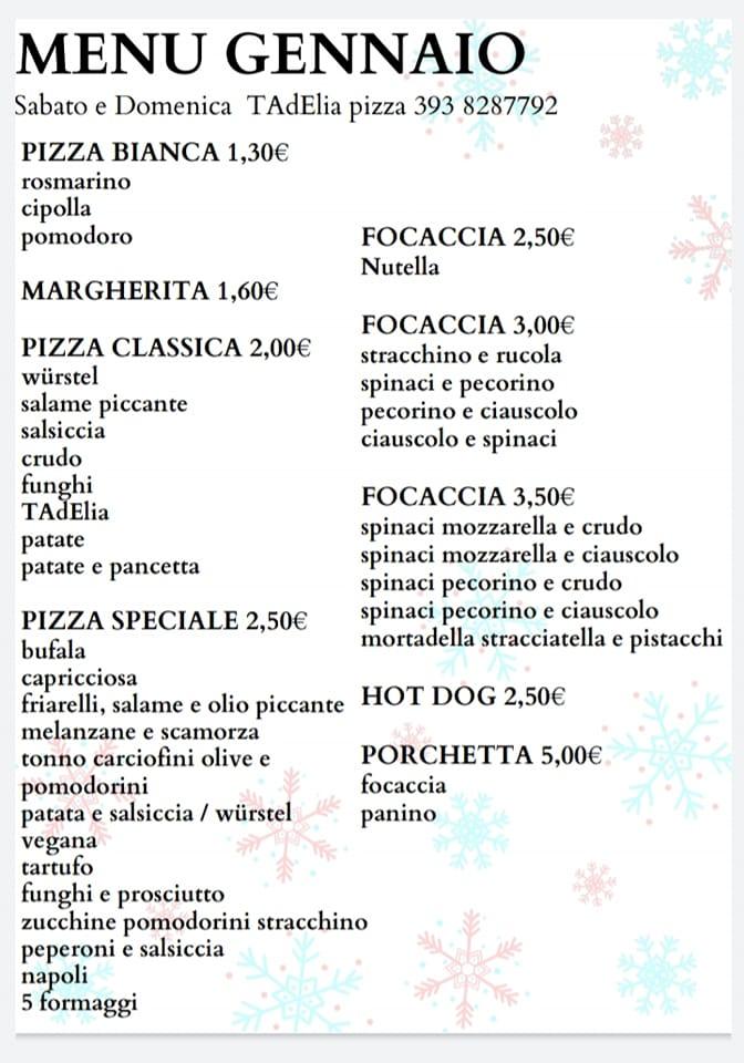 Menu di TAdElia pizza 