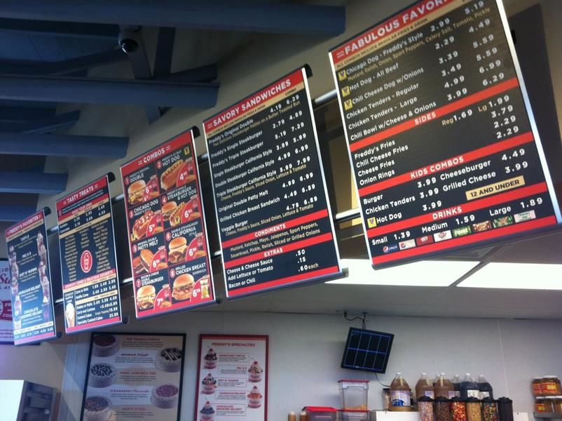Menu at Freddy's Frozen Custard & Steakburgers fast food, Mattoon