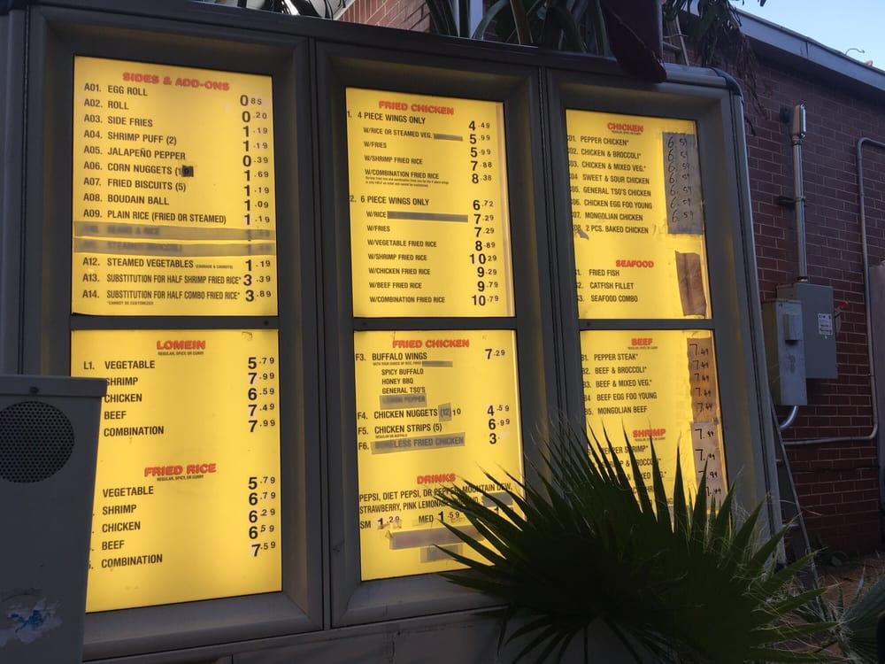 Menu at Original Timmy Chan restaurant, Houston, Martin Luther King Blvd