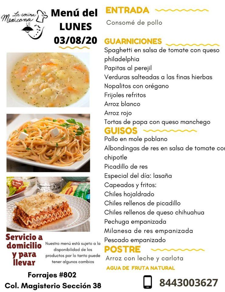 Menu At La Cocina Mexicana Restaurant Saltillo menu-at-la-cocina-mexicana-restaurant-saltillo