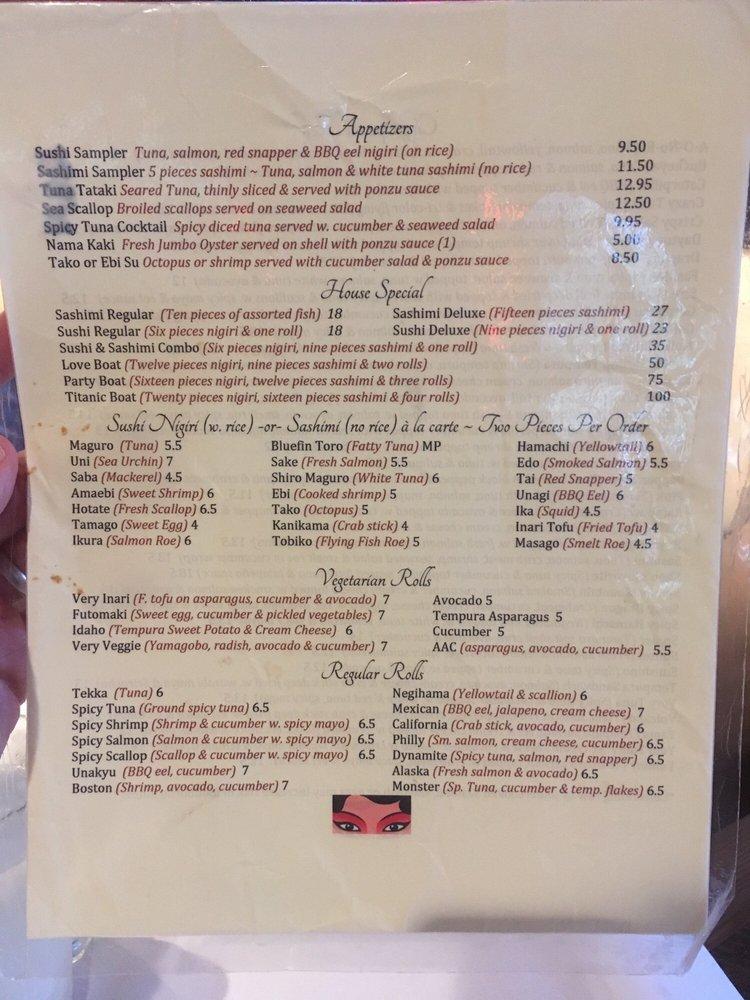 Menu at Shen's Szechuan & Sushi restaurant, Dayton