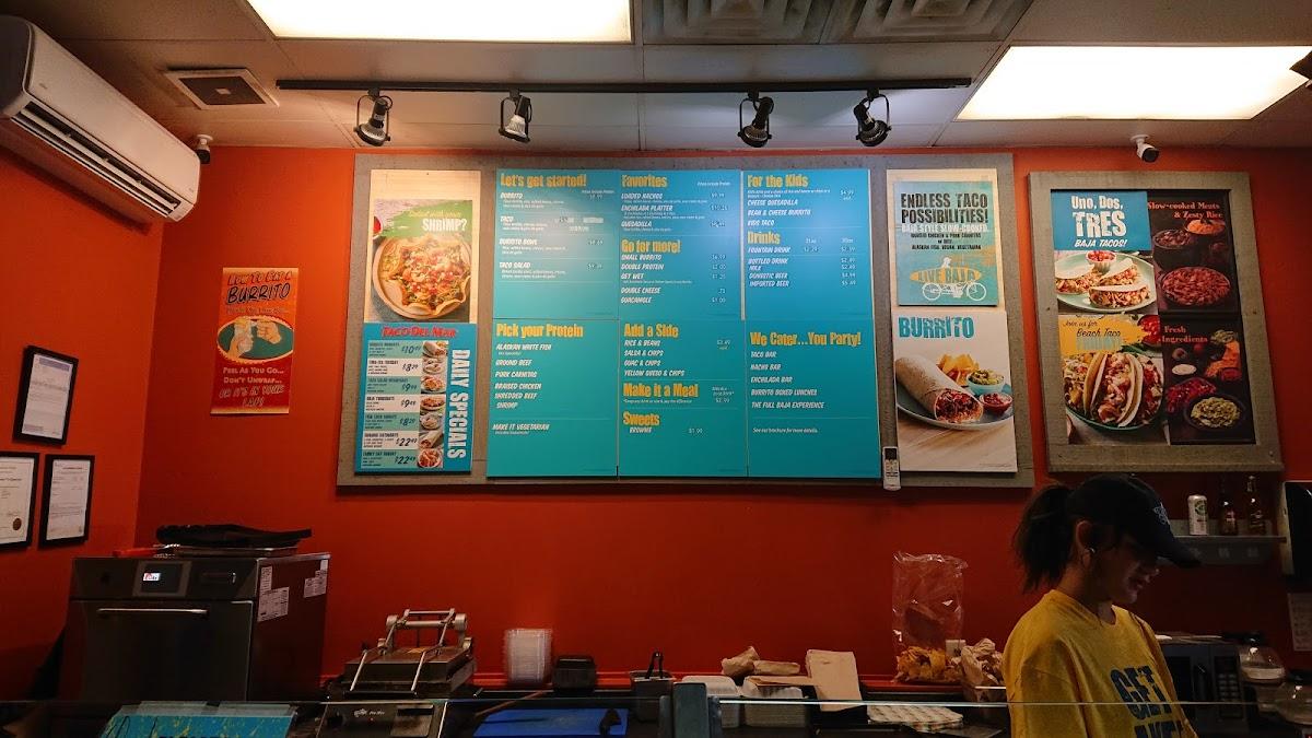 Menu at Taco Del Mar fast food, Vernon, 24 St #150