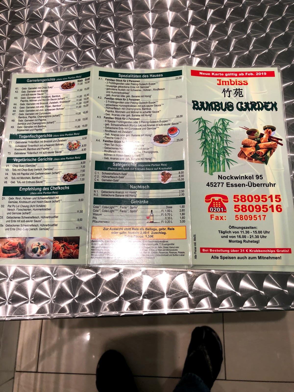 Speisekarte von China Imbiss Bambus Garden restaurant, Essen