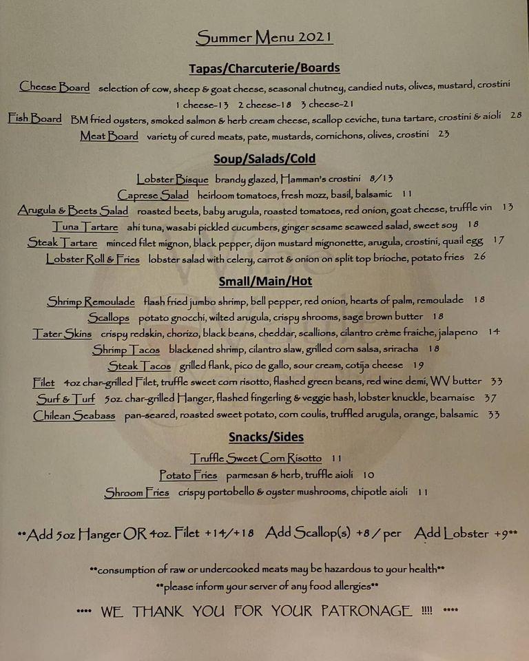 Menu at the Wine Vault pub & bar, Vermilion