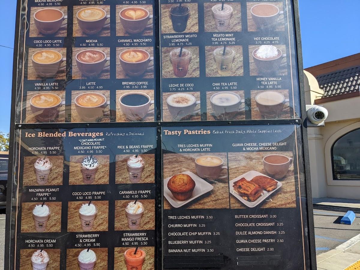 Menu at Tierra Mia Coffee Drive Thru cafe, Long Beach, 425 Pacific