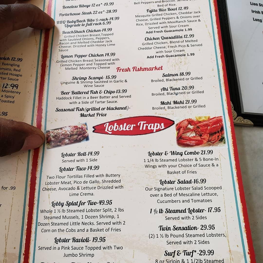 Menu at Lulu’s Lobster & Wing Shack pub & bar, Patchogue