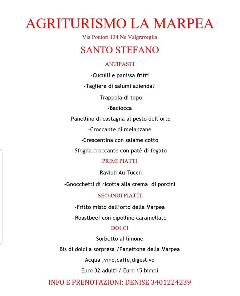 Menu di La Marpea 