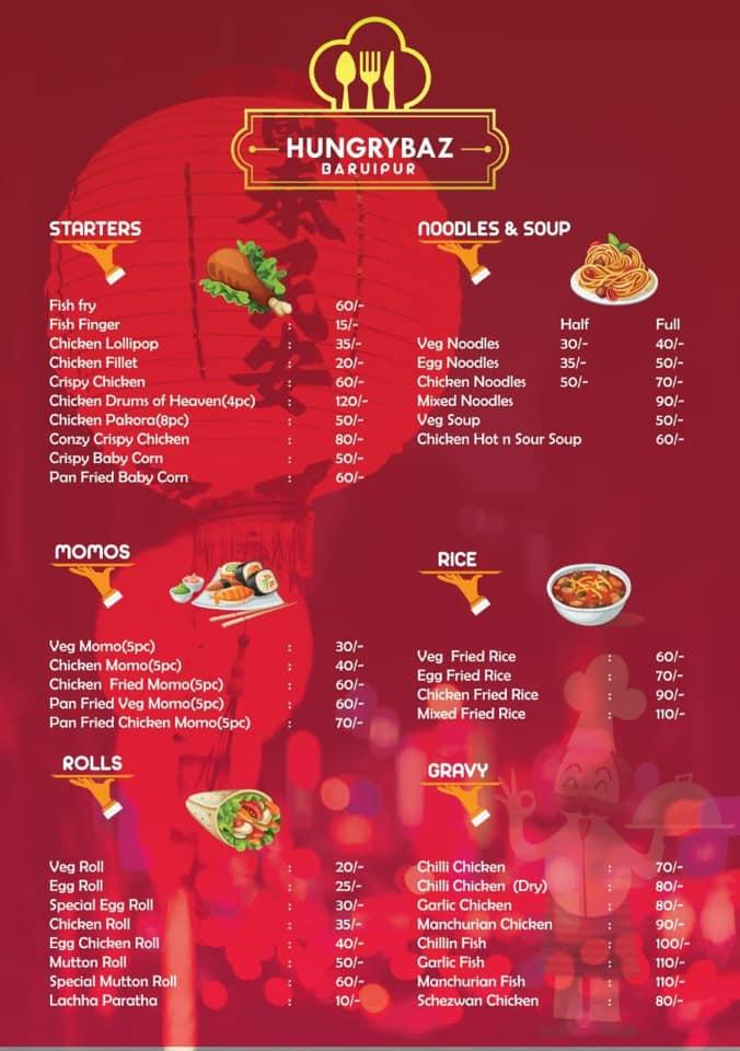 Hungrybaz menu