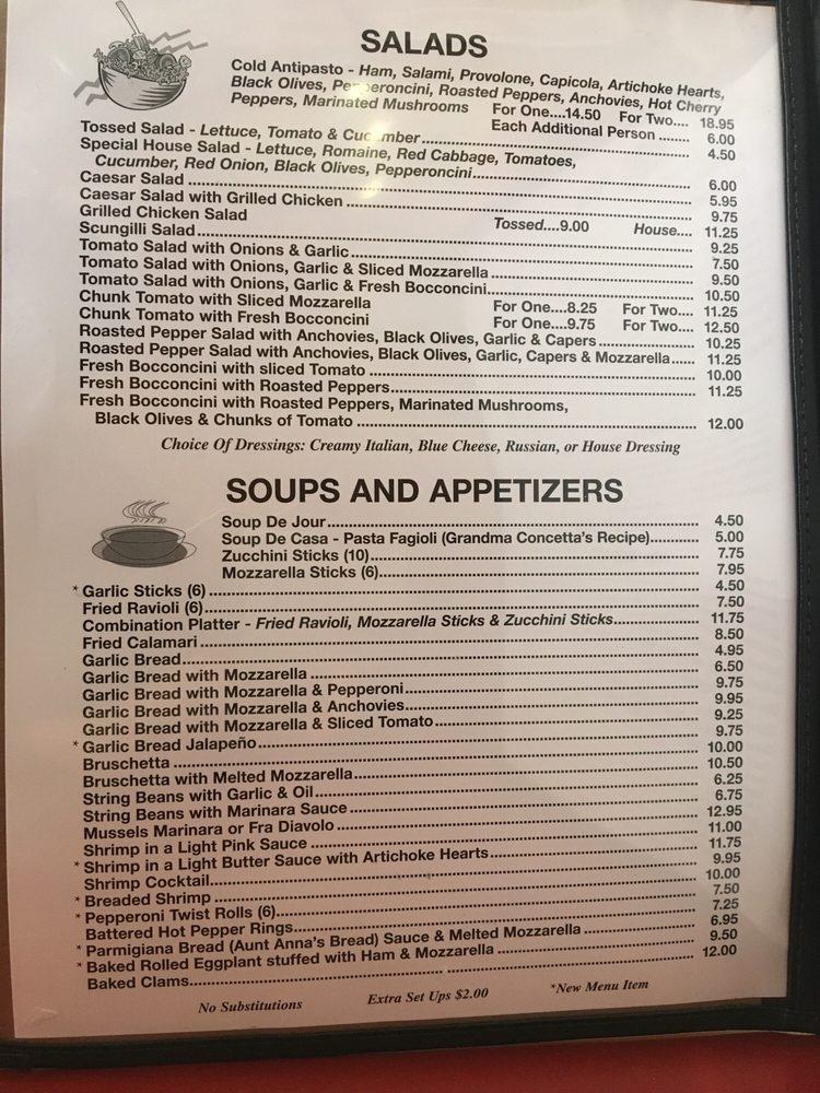 Menu at Johnny's Pizzeria, Mount Vernon
