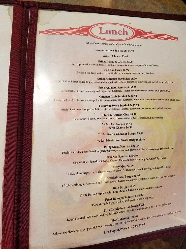 Menu At Mary B's Diner Restaurant, Parkersburg