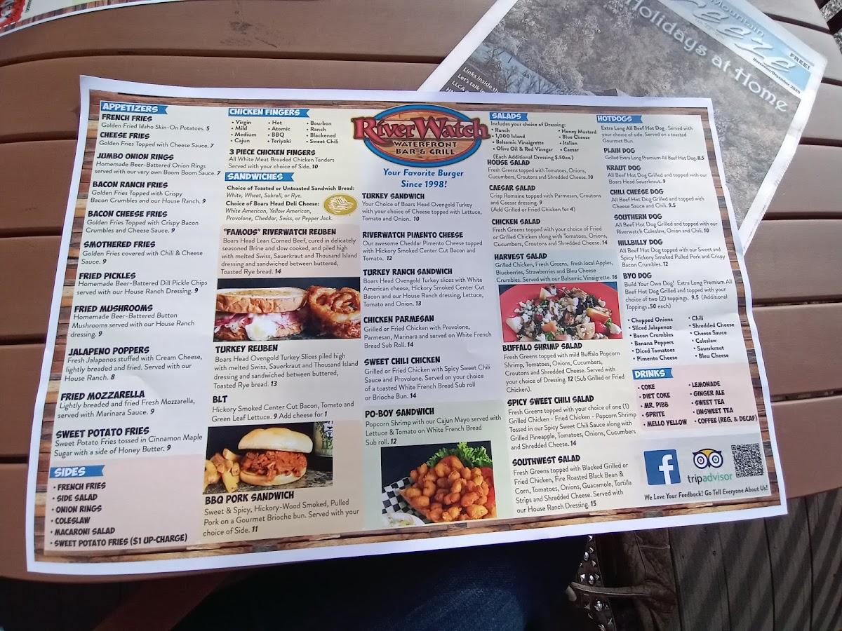Menu at Riverwatch Bar & Grill, Chimney Rock
