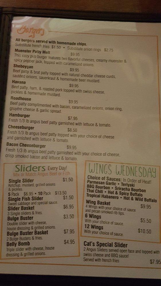 Menu at CatManDo's pub & bar, Escanaba