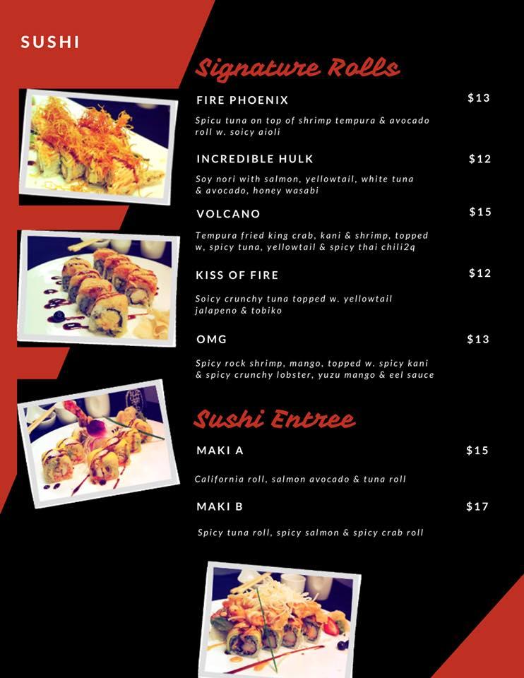 Menu at Kabuto Sushi, Hibachi & Lounge restaurant, East Norriton