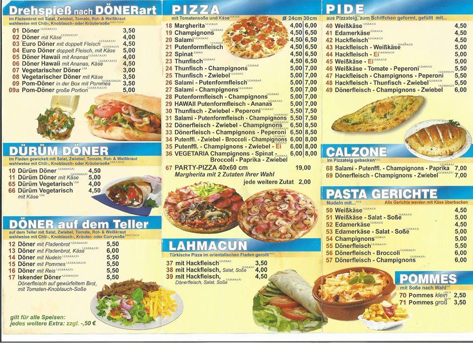 Speisekarte von Istanbul Döner restaurant, Zeulenroda-Triebes