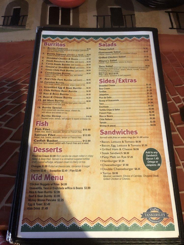 Menu at Letty's Mexican Restaurant, Gassville