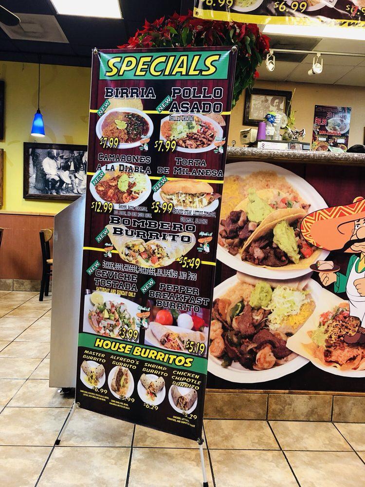 Menu at Alfredo's A Mexican Food restaurant, Hurricane