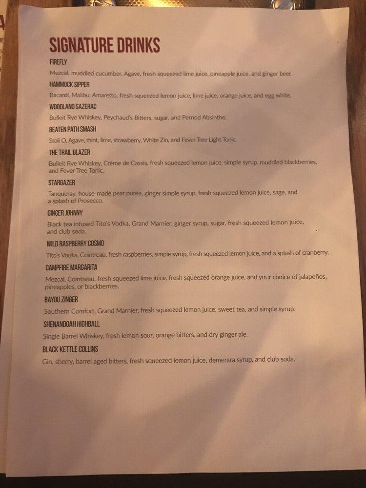 Menu at Campfire Grill restaurant, Massanutten, Delwebb Dr