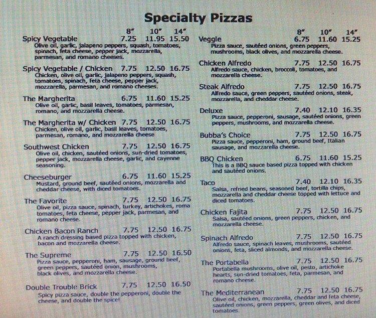Menu at La Torcia Brick Oven Pizza Russellville pizzeria, Russellville