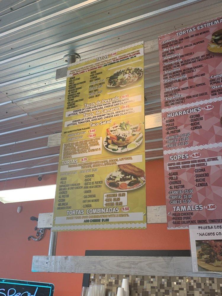 Menu at La Chalupita Mexican Market restaurant, Santa Rosa Beach