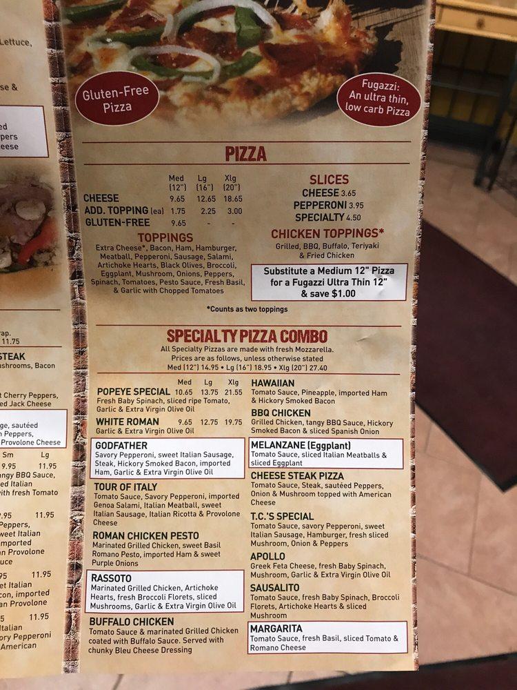 Menu at TC Lando's Subs and Pizzeria, Hudson