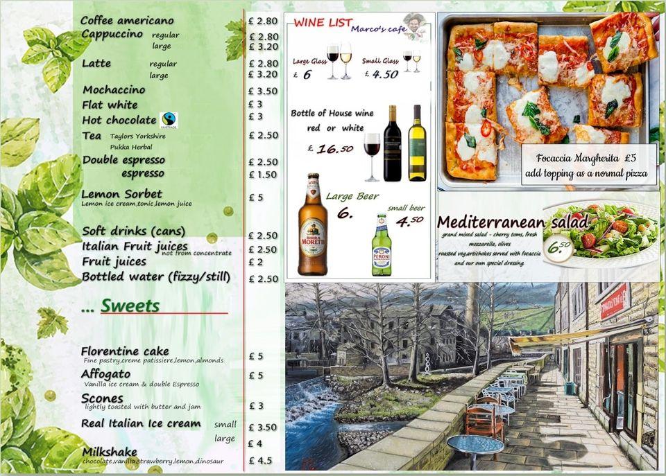 Carta del restaurante Nizza Pizza, Hebden Bridge